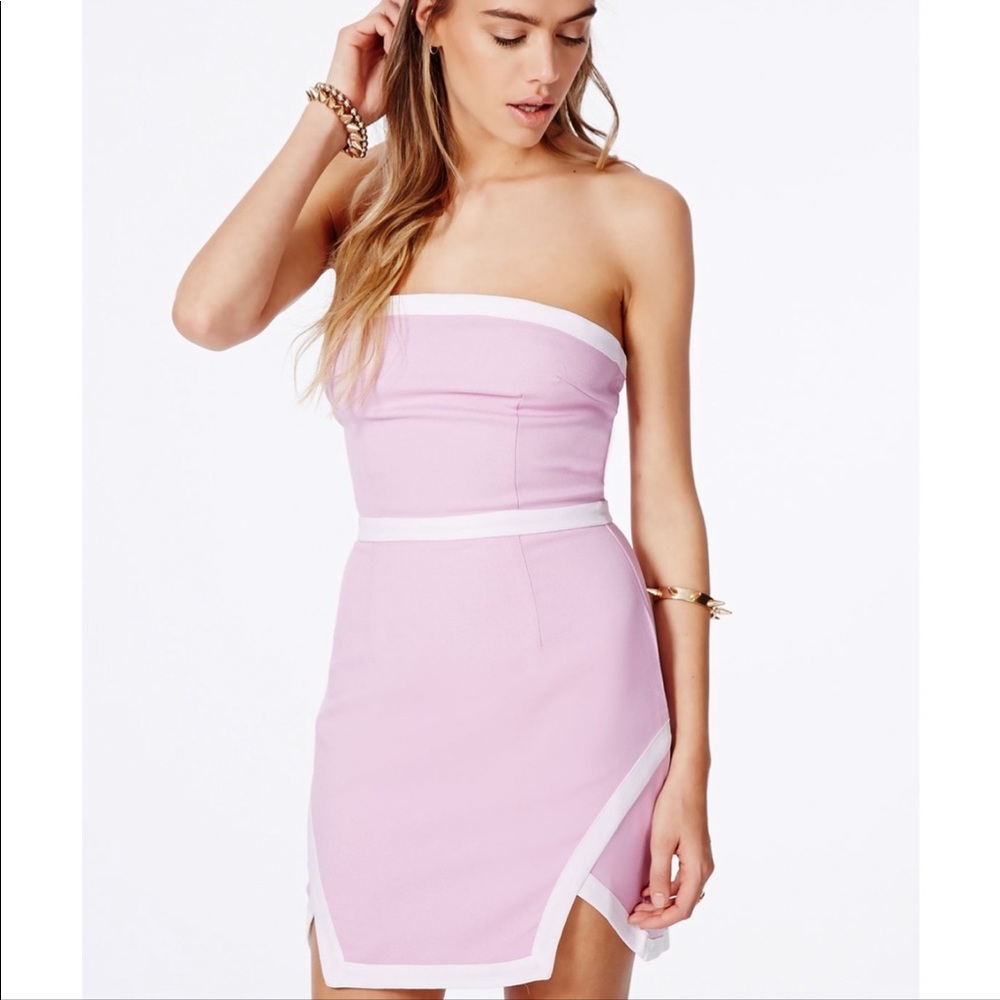 Missguided lilac bandeau dress